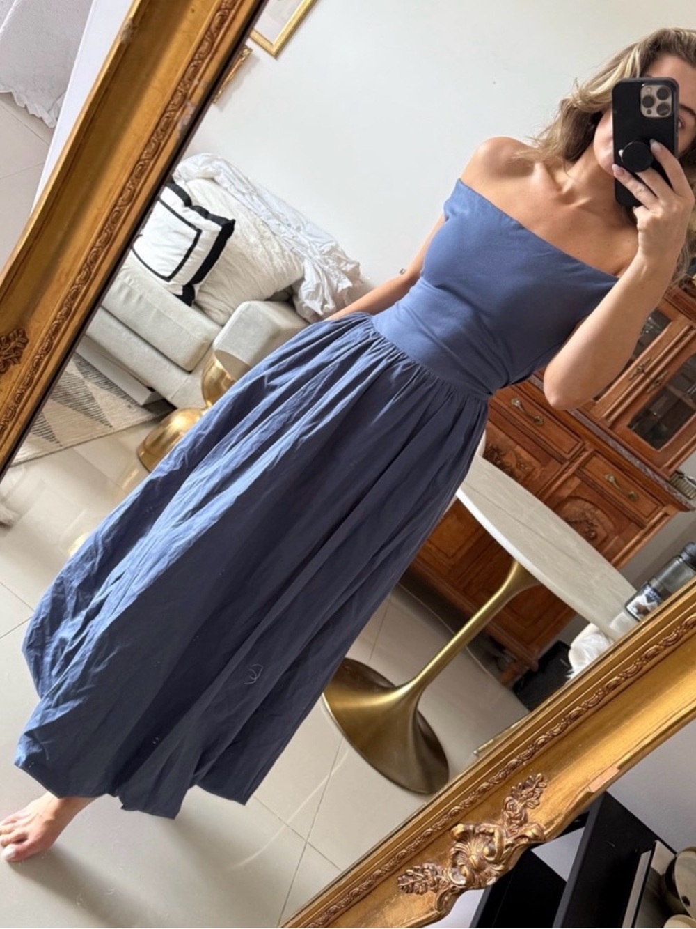 NA-KD Ocean Blue Off the Shoulder Maxi Dress